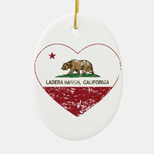 Kalifornien-Flagge ladera Ranchherz beunruhigt Keramikornament