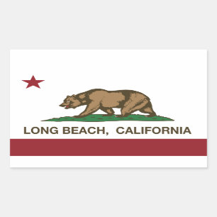 Kalifornien-Flagge Long Beach Rechteckiger Aufkleber
