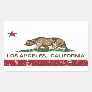 Kalifornien-Flagge Los Angeles beunruhigt Rechteckiger Aufkleber