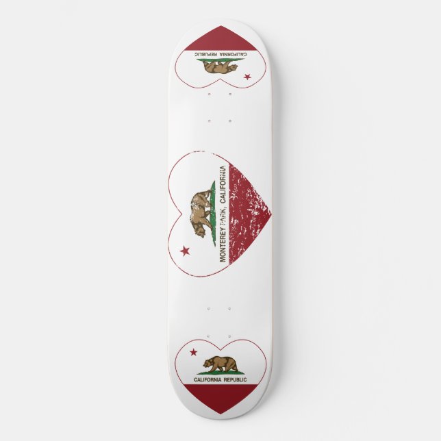 Kalifornien-Flagge Monterey-Parkherz beunruhigt Skateboard (Vorderseite)