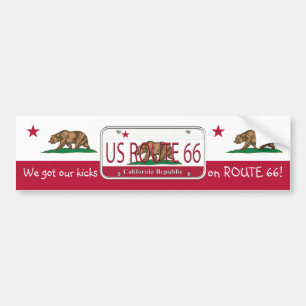 KALIFORNIEN-FLAGGE Wunschkennzeichen US-WEG-66 Autoaufkleber