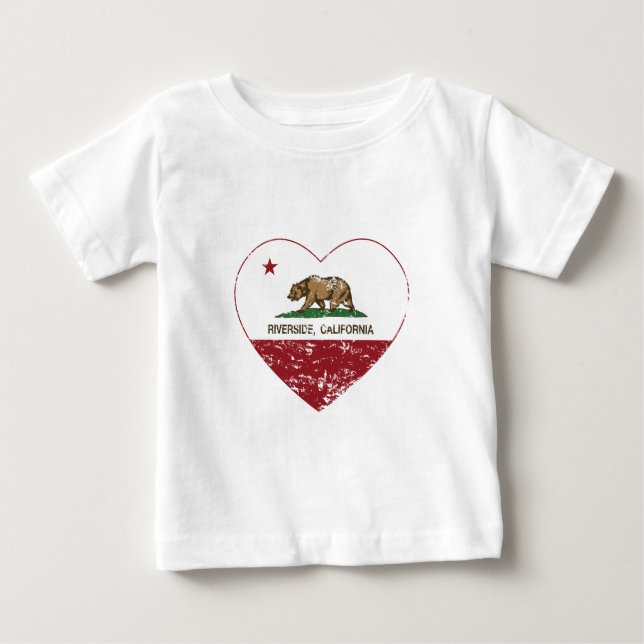 Kalifornien-Flaggen-Flussuferherz beunruhigt Baby T-shirt (Vorderseite)