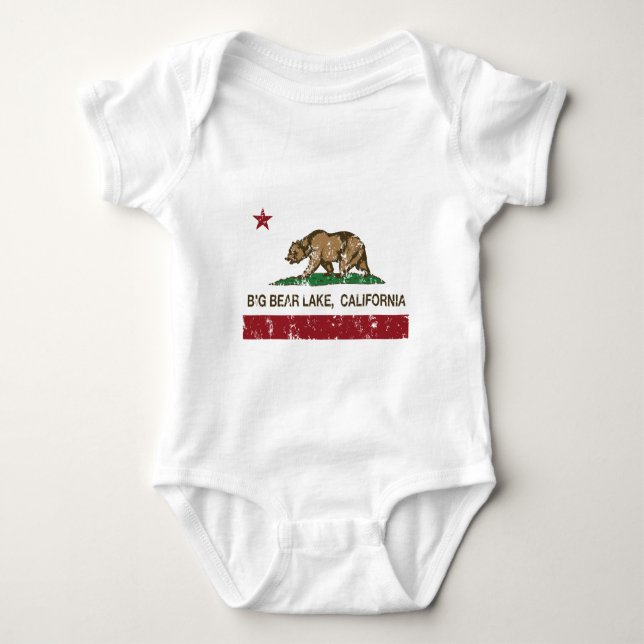 Kalifornien-Flaggenbig bear See beunruhigt Baby Strampler (Vorderseite)
