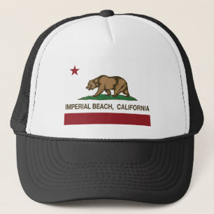 Kalifornien-Flaggenkaiserstrand Truckerkappe