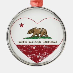 Kalifornien-Flaggenpacific- palisadesherz dist Ornament Aus Metall
