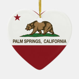 Kalifornien-Flaggenpalm- springherz Keramik Ornament