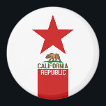 KALIFORNIEN - Flaggenstaat Magnet<br><div class="desc">Das Design der kalifornischen Staatsflagge wird hier auf dieser feinen,  individuellen Geschenkidee mit einem größeren Rotsternakzent überprüft. Verwenden Sie den Link "Diesen Designer Gefragt",  um uns mit Ihren speziellen Designanfragen oder für Hilfe bei Ihren individuellen Anpassungsbedürfnissen zu kontaktieren.</div>