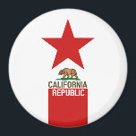KALIFORNIEN - Flaggenstaat Magnet<br><div class="desc">Das Design der kalifornischen Staatsflagge wird hier auf dieser feinen,  individuellen Geschenkidee mit einem größeren Rotsternakzent überprüft. Verwenden Sie den Link "Diesen Designer Gefragt",  um uns mit Ihren speziellen Designanfragen oder für Hilfe bei Ihren individuellen Anpassungsbedürfnissen zu kontaktieren.</div>