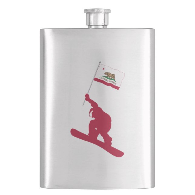 Kalifornien-FlaggeSnowboard Flachmann (Vorderseite)