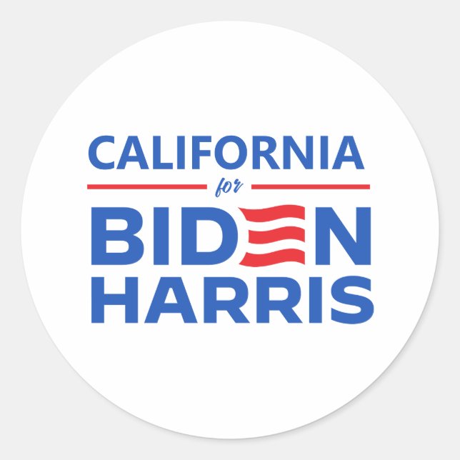 Kalifornien für Biden Harris Runder Aufkleber (Vorderseite)