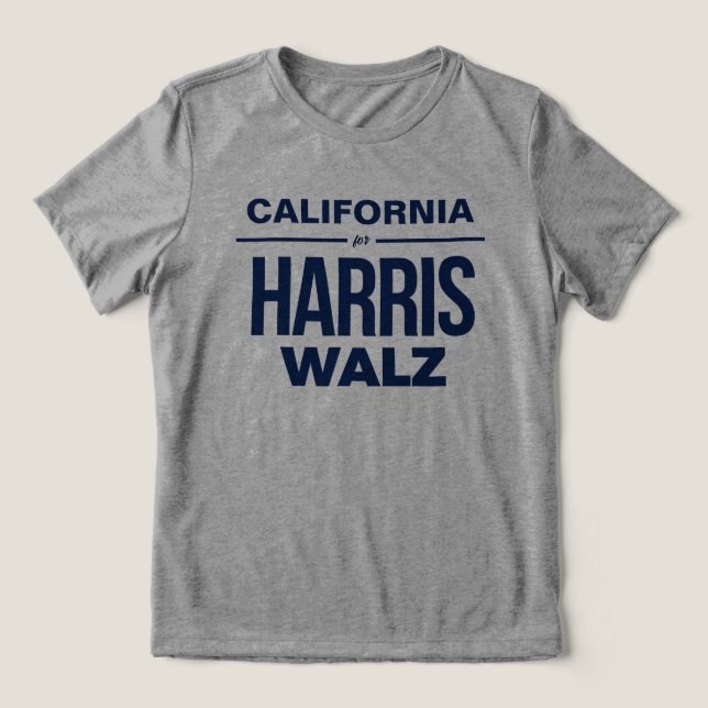 Kalifornien für Harris Walz Tri-Blend Shirt (Design Vorderseite)
