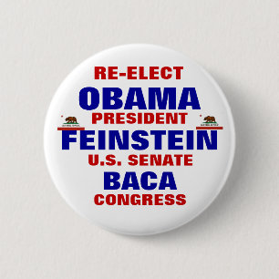 Kalifornien für Obama Feinstein Baca Button