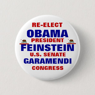 Kalifornien für Obama Feinstein Garamendi Button