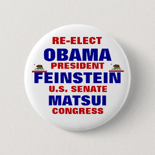 Kalifornien für Obama Feinstein Matsui Button
