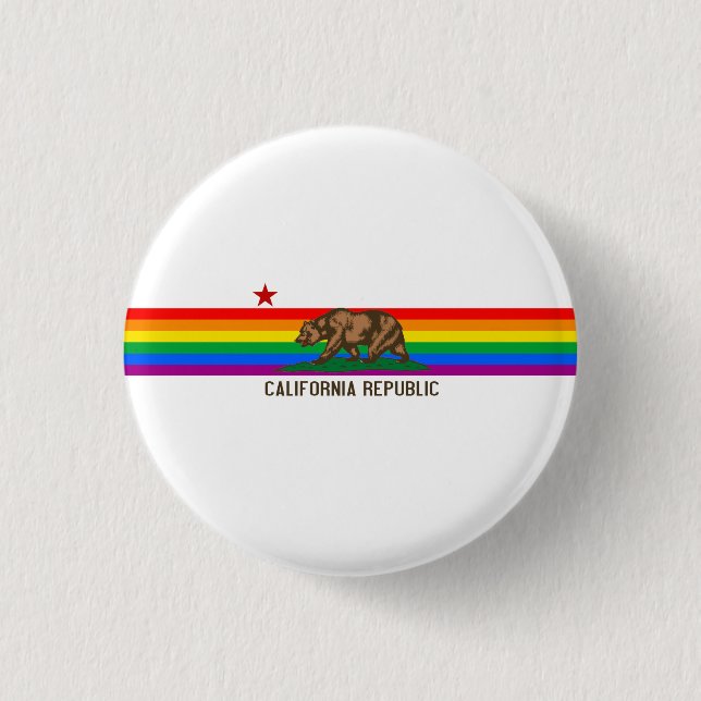 Kalifornien-Gay Pride-Flagge Button (Vorderseite)