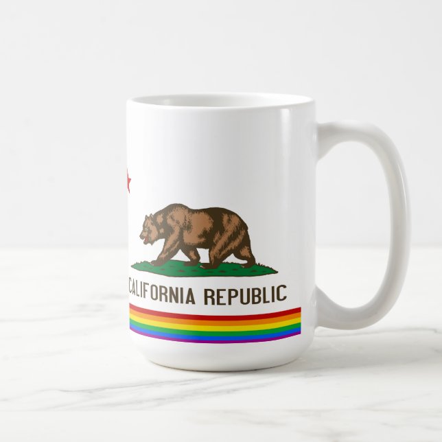 Kalifornien-Gay Pride-Flagge Kaffeetasse (Rechts)