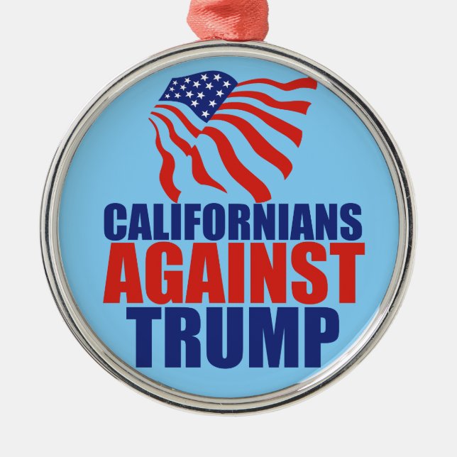 Kalifornien gegen Trump Silbernes Ornament (Vorne)