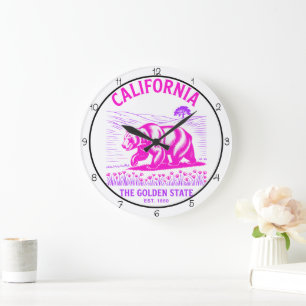 Kalifornien Golden State Bär Große Wanduhr