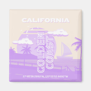 Kalifornien, Goldene Küste, Reisekunst, Preppy Magnet