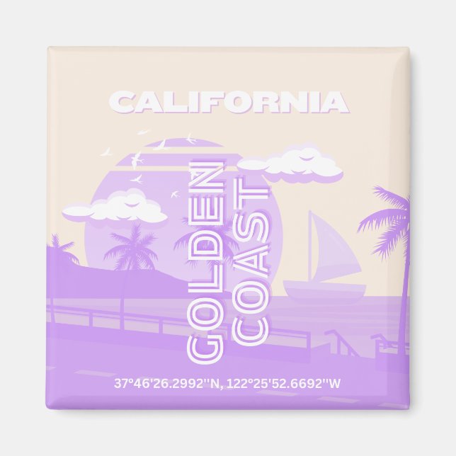 Kalifornien, Goldene Küste, Reisekunst, Preppy Magnet (Vorne)
