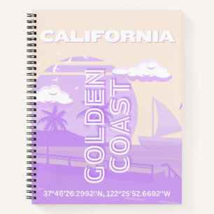 Kalifornien, Goldene Küste, Reisekunst, Preppy Notizbuch