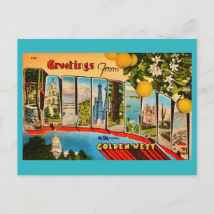 Kalifornien Grüße Vintage Postkarte