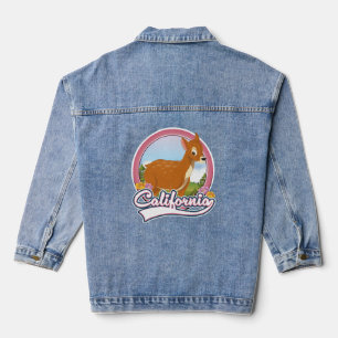 Kalifornien Hirsch Urlaub Logo Jeansjacke