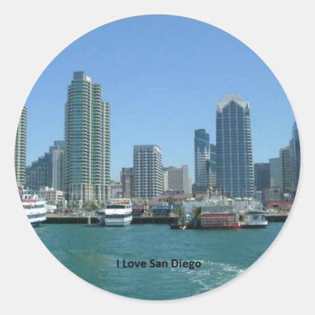 Kalifornien: Ich Liebe San Diego Runder Aufkleber (Vorderseite)