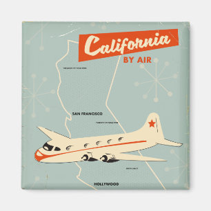 Kalifornien im Stil der 50er Jahre "by air" Reisep Magnet