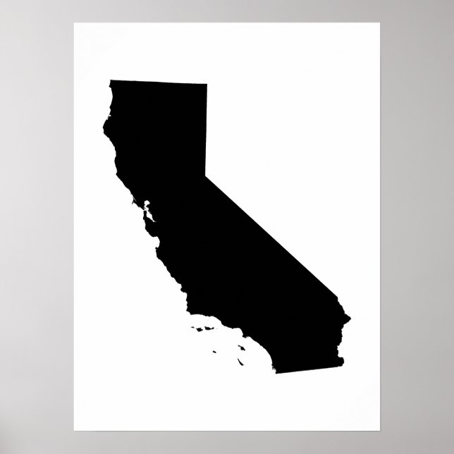 Kalifornien in Schwarz und Weiß Poster (Vorne)
