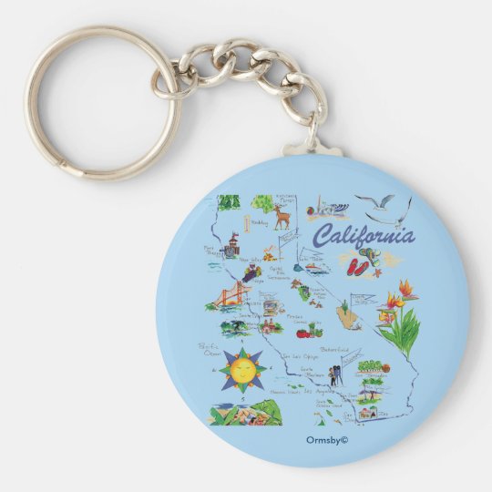 Kalifornien-Karte keychain Schlüsselanhänger