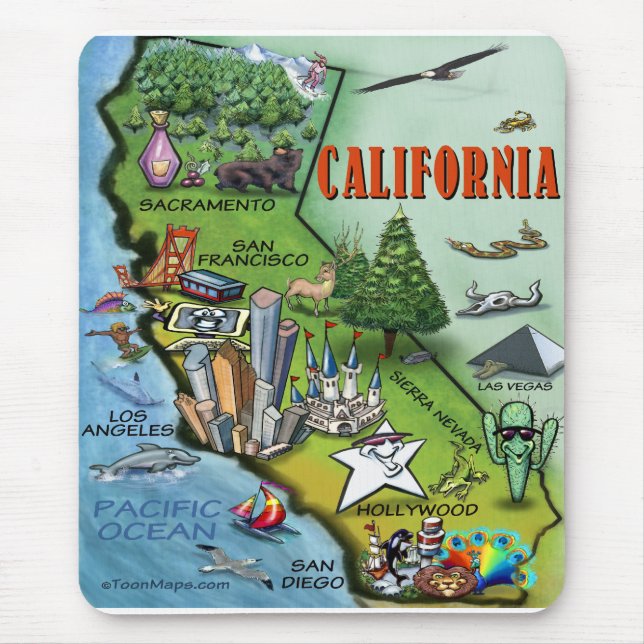 Kalifornien-Karte Mousepad (Vorne)