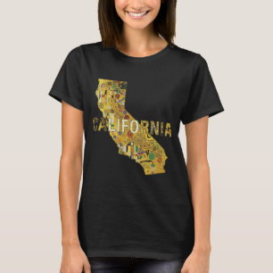 Kalifornien Karte und Text T-Shirt