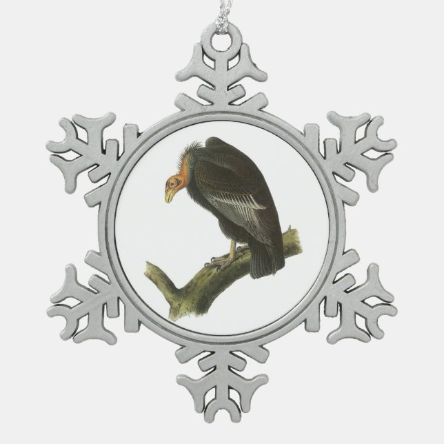 Kalifornien-Kondor durch Audubon Schneeflocken Zinn-Ornament (Vorderseite)