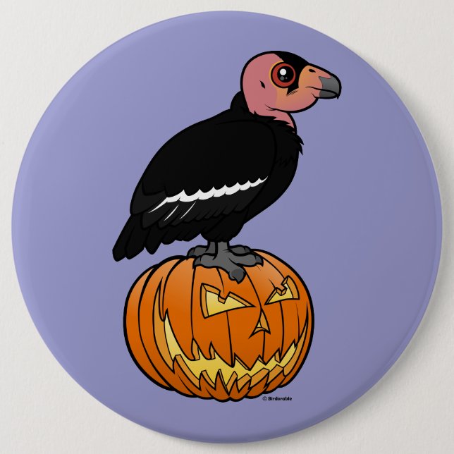 Kalifornien-Kondor Halloween Button (Vorderseite)