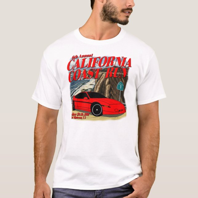 Kalifornien-Küste lassen T - Shirt 2008 laufen (Vorderseite)