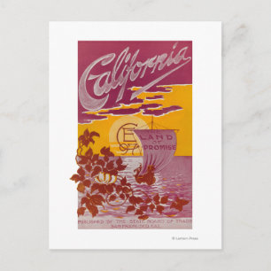 Kalifornien Land des Promise Poster Postkarte