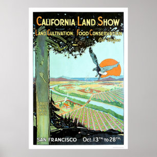 Kalifornien-Land-zeigen in San Francisco Poster