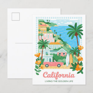 Kalifornien Leben im Golden Life Sommerreise Postkarte