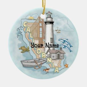 Kalifornien Leuchtturm Keramik Ornament