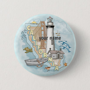 Kalifornien Leuchtturm Pin-Button  Button