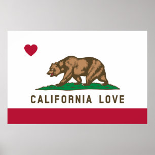 Kalifornien-Liebe-Flaggen-Plakat Poster