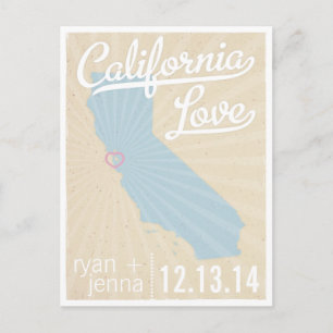 Kalifornien-Liebe-Save the Date Postkarte