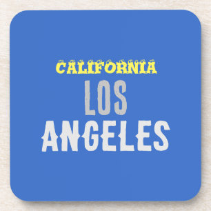 Kalifornien Los Angeles City USA Retro Vintag Blue Getränkeuntersetzer