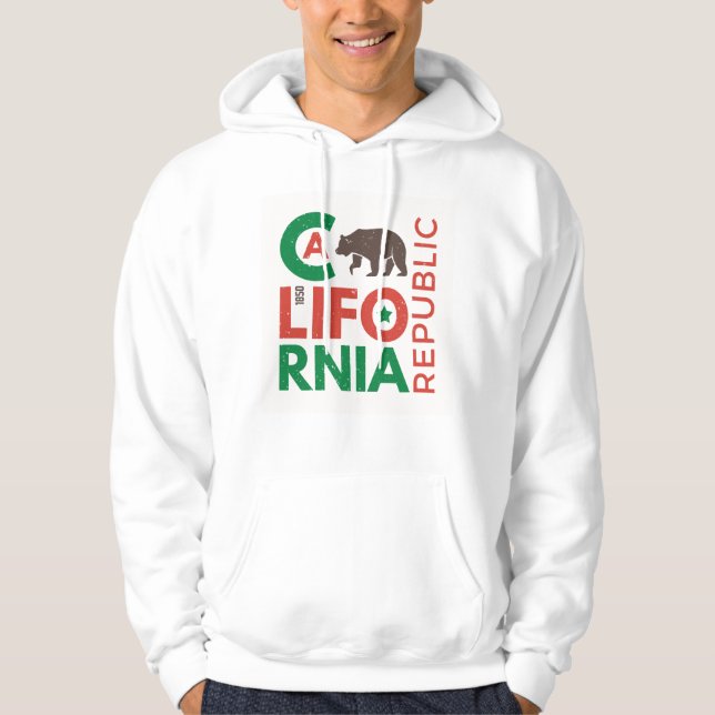 Kalifornien mit Grizzlybär-Logo Hoodie (Vorderseite)