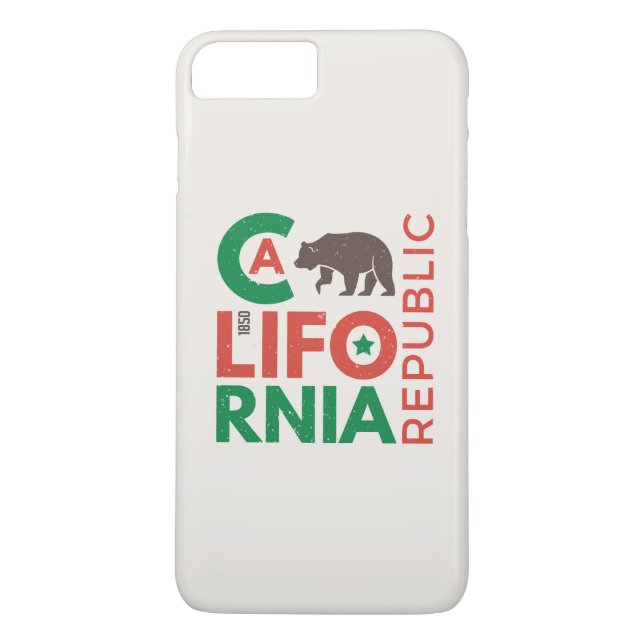 Kalifornien mit Grizzy-Bären-Logo Case-Mate iPhone Hülle (Rückseite)