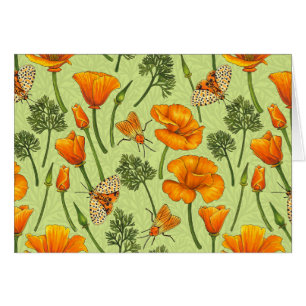 Kalifornien Mohn und Motten auf Honigtau