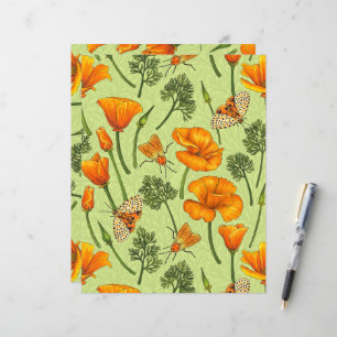 Kalifornien Mohn und Motten auf Honigtau