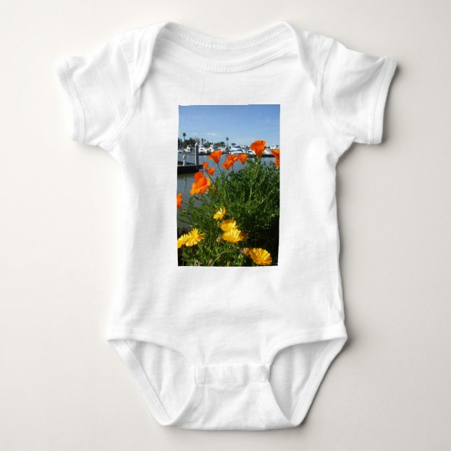 Kalifornien-Mohnblumen Baby Strampler (Vorderseite)