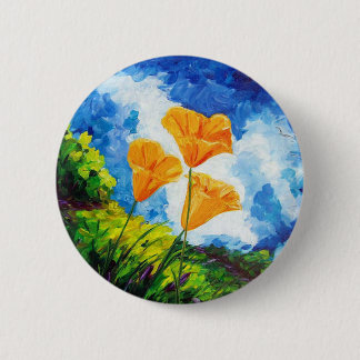 Kalifornien-Mohnblumen Button